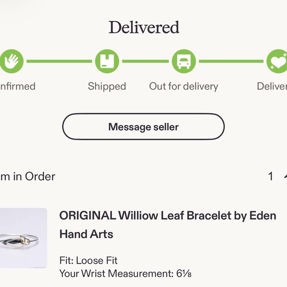 ORIGINAL Willow Leaf Bracelet by Eden Hand Arts - Picture 2 of 2